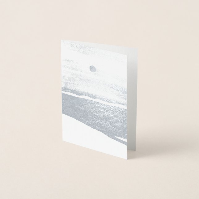Silver Moon on Ocean Blank Card Folienkarte (Vorderseite)