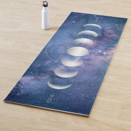 Silver Moon Phases, Lila Galaxy Yoga Mat Yogamatte