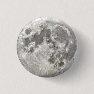 Silver Moon Round Button