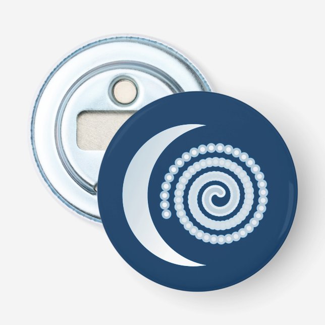 Silver Moon Spiral auf dunkelblau Flaschenöffner (Vorderseite)