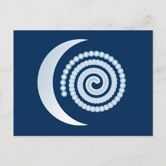 Silver Moon Spiral auf dunkelblau Postkarte (Vorderseite)