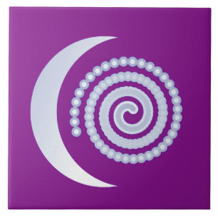 Silver Moon Spiral auf lila Fliese
