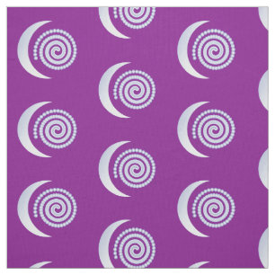 Silver Moon Spiral auf lila Stoff