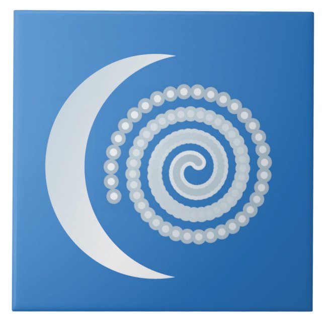 Silver Moon Spiral Fliese (Vorderseite)