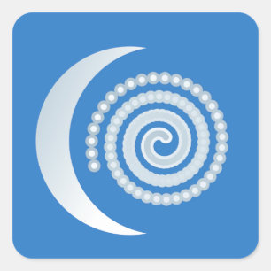 Silver Moon Spiral Quadratischer Aufkleber