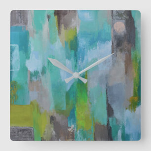 Silver Moon Wall Clock Quadratische Wanduhr