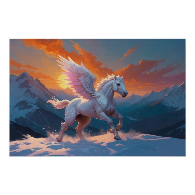 Silver Mountain Pegasus Throw Blanket Poster (Vorderseite)