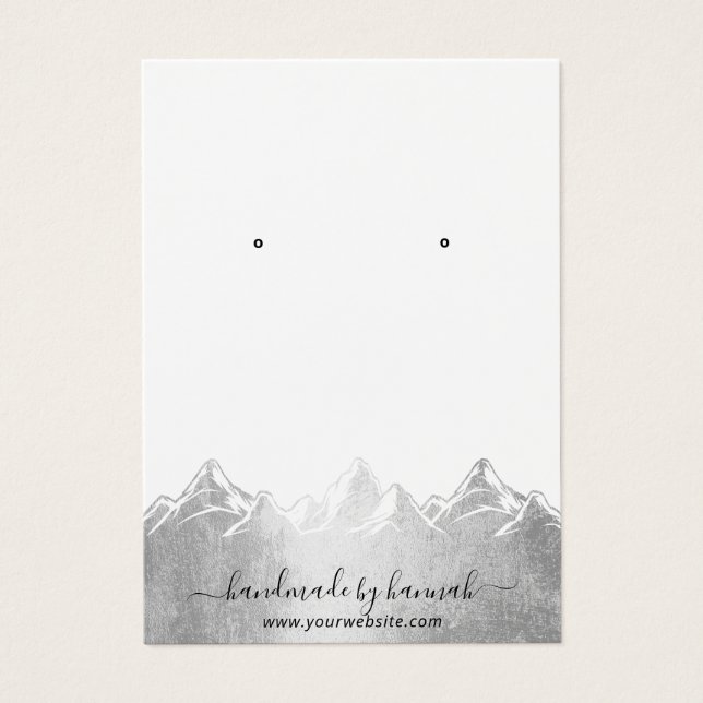 Silver Mountains Skyline Handmade Earring Display (Vorderseite)