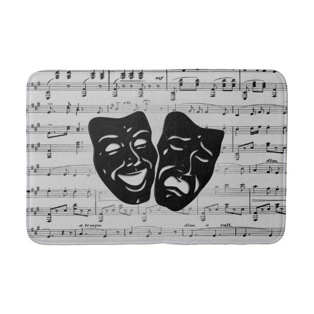 Silver Music and Theatermasken Badematte (Vorderseite)