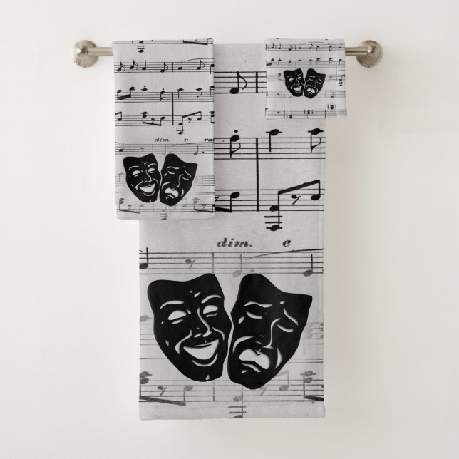 Silver Music and Theatermasken Badhandtuch Set (Insitu)