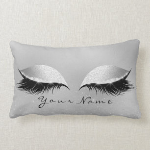 Silver Name Princess Beauty Lashes Glitzer Makeup Lendenkissen