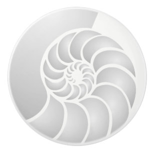 Silver Nautilus Coastal Style Keramikknauf