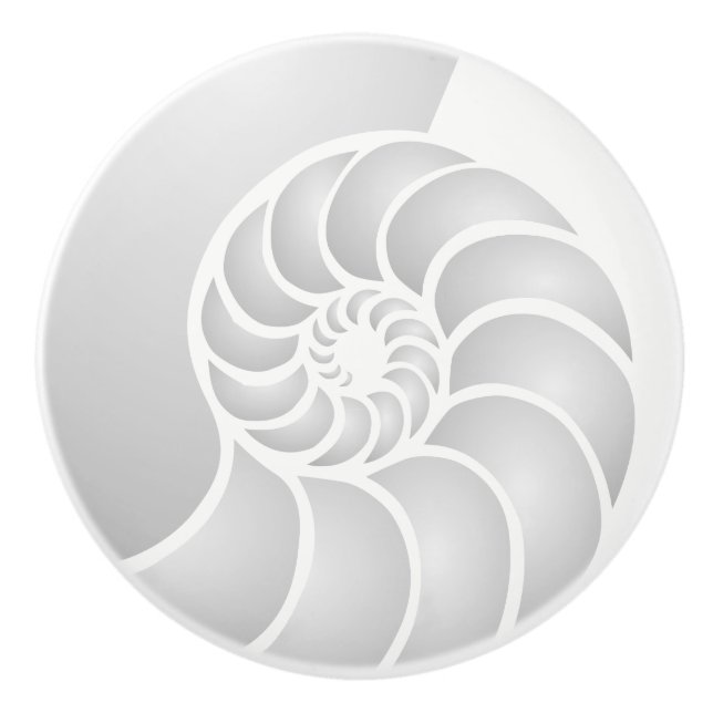 Silver Nautilus Coastal Style Keramikknauf (Vorderseite)
