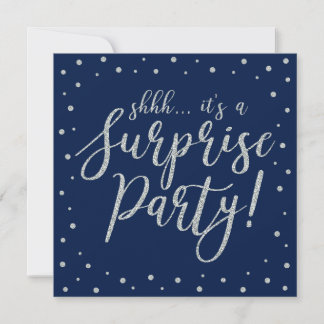 Silver & Navy | 50. Überraschende Geburtstagsparty Einladung