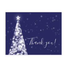 Silver Navy Blue Weihnachten Hochzeit Danke Notiz