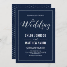 Silver & Navy | Einfache Hochzeit moderner Typogra