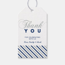 Silver & Navy | Modernes Gastgeschenk Danke Tags Geschenkanhänger