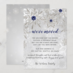 Silver Navy Schneeflocken Wir haben Holiday Cards