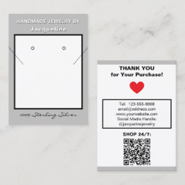 Silver Necklace Earrings Website QR Code Visitenkarte