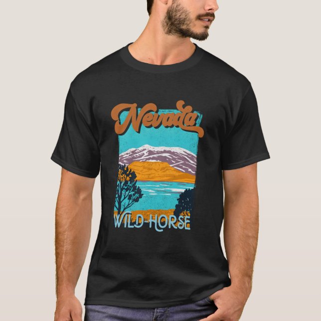Silver Nevada State Nv Vacation Wild Horse Nevada T-Shirt (Vorderseite)