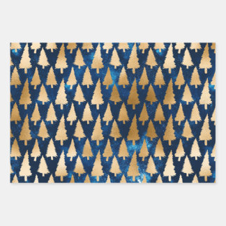 Silver Night Winter Weihnachtswrapping Paper Geschenkpapier Set