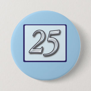 Silver Number on Blue zum 25. Jahrestag Button