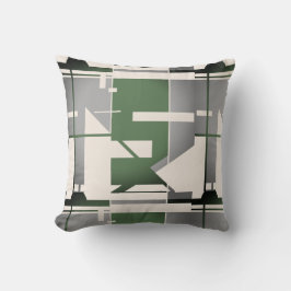 Silver Olive Beige Bold Südwest Look Abstrakt Kissen