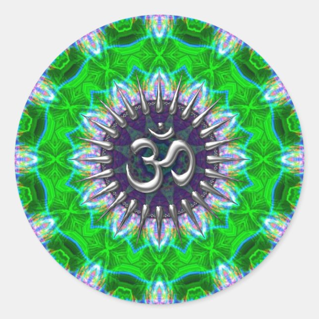 Silver OM on Green+Purple'delica Art Sticker (Vorderseite)