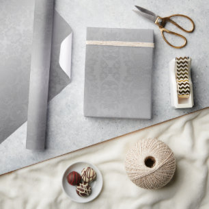 Silver Ombre Damask Weihnachten Geschenkpapier