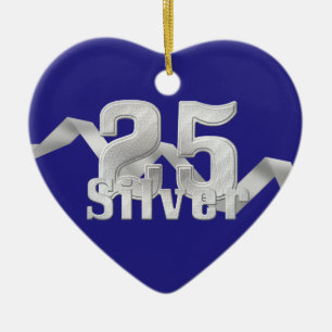 Silver on Blue 25. Jubiläum Keramik Ornament