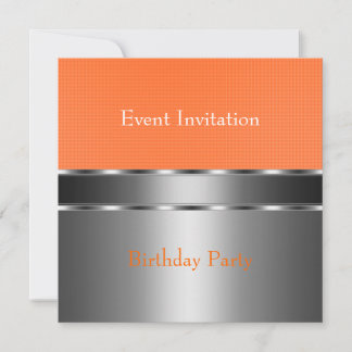 Silver Orange Karo Event-Party Einladung