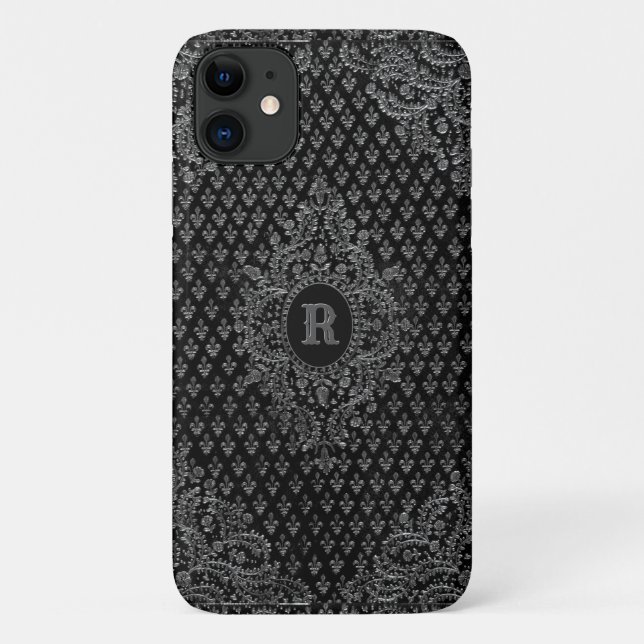Silver Ornament mit der Monogramm Case-Mate iPhone Hülle (Rückseite)