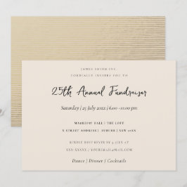 SILVER PEACH SKETCH STRIPED LINE CORPORATE EVENT EINLADUNG