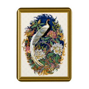 Silver Peacock Magnet