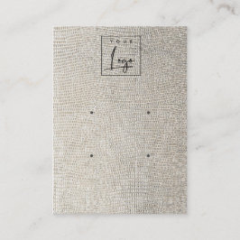 Silver Pearl Leather Textur 2 Earring Display Visitenkarte