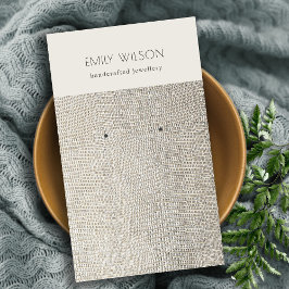 Silver Pearl Leather Texture Earring Display Visitenkarte