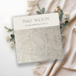 Silver Pearl Leather Texture Stuck Earring Display Quadratische Visitenkarte