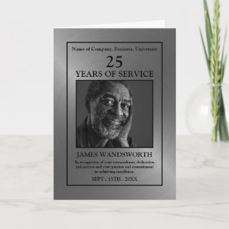 Silver/Personalised Photo - Employee Award Card Karte