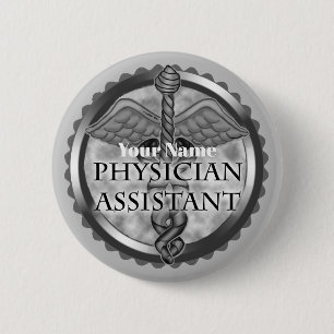 Silver Physician Assistant Button