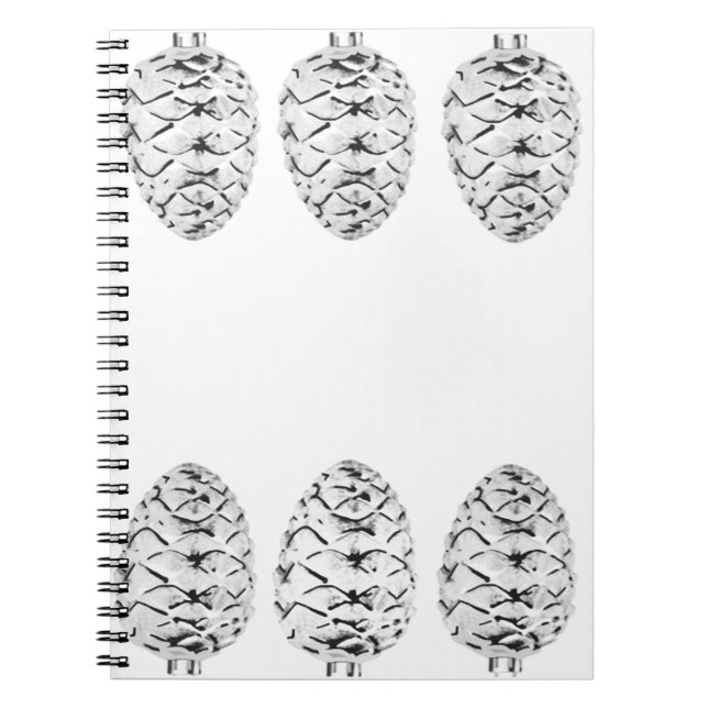 Silver Pinecones Notebook Notizblock (Vorderseite)