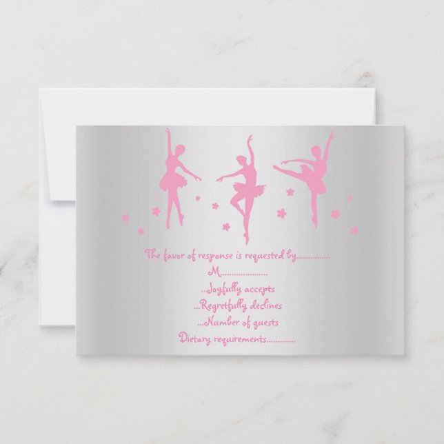 SILVER PINK BALLERINA UAWG EINLADUNG (Vorderseite)