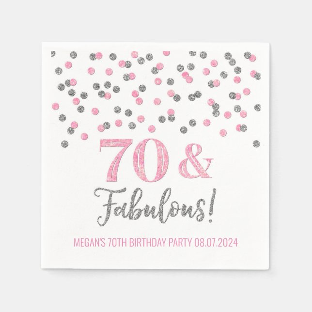 Silver Pink Confetti 70 & Fabulous Serviette (Vorderseite)