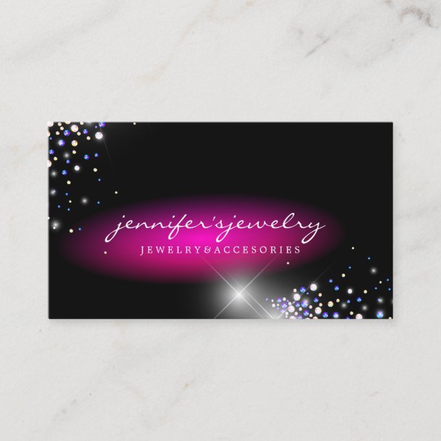 Silver Pink Edelsteine Diamanten Schmuck Visitenkarte (Vorderseite)