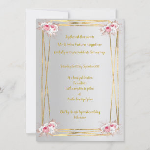 SILVER PINK GOLD ELEGANT WEDING INVITATION EINLADUNG