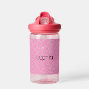 Silver Pink Mermaid Name Trinkflasche