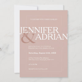 Silver Pink Moderne Minimal einfache Hochzeit Einladung