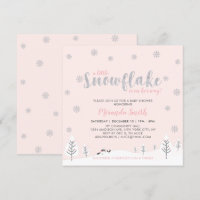 Silver & Pink Winter Wonderland Girl Babydusche I