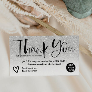 Silver Pinsel Schriftart Chic White Order Vielen D Visitenkarte