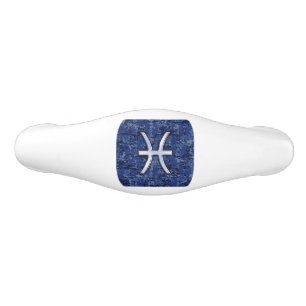 Silver Pisces Zodiac Symbol Navy Blue Digital Camo Keramik Schubladengriff