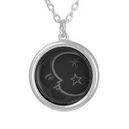 [Silver Plated] Celestial Dark Moon Versilberte Kette